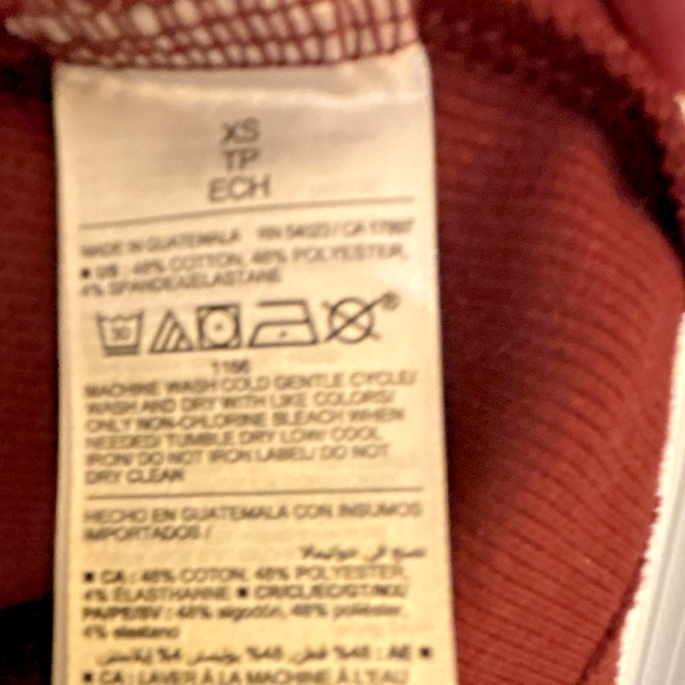 Old Navy Ribbed Knit Snug Fit Scoop Neck Burgundy Long Sleeve Top XS Women - Picture 4 of 10
